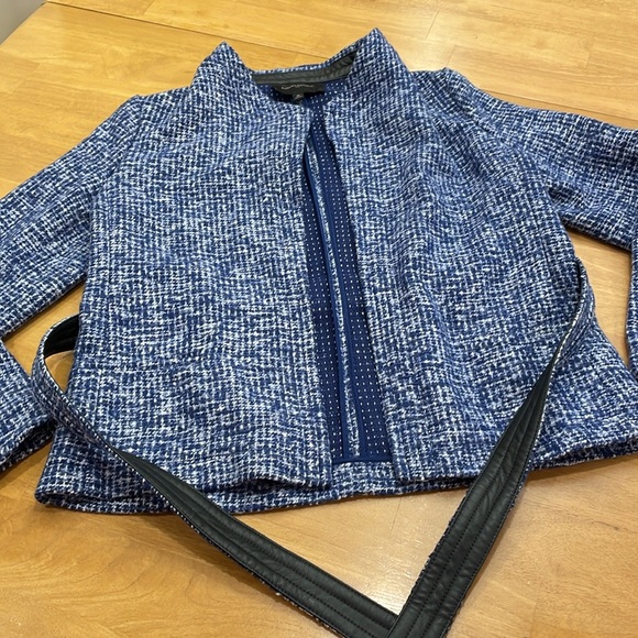 Banana Republic Blue and White Tweed Jacket Size 10 - Picture 9 of 16